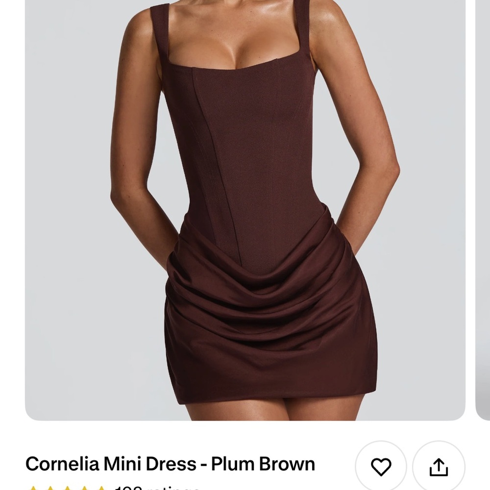 Cornelia Mini Dress - Rich Plum Brown